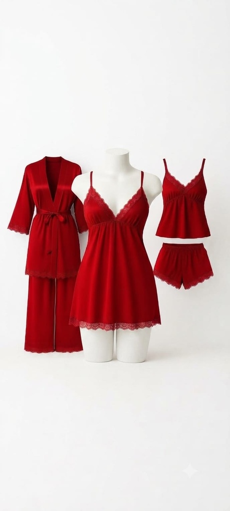 Nighty 5 Piece (Red)