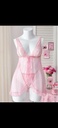 Elegant Pink & Black Lace Babydoll Set