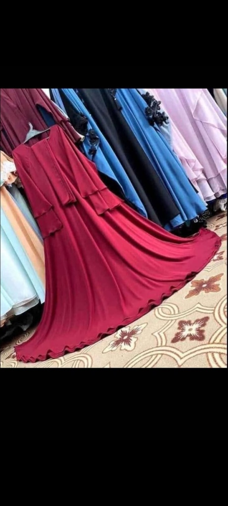 Beautiful Flare Maxi Dress With Staller (Red)